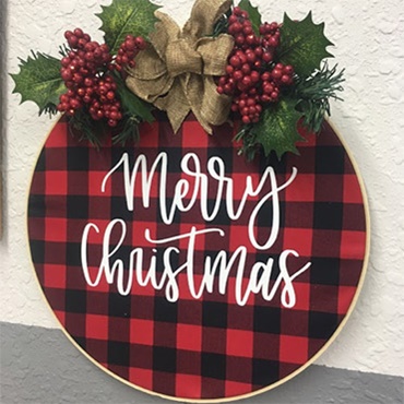 Christmas Embroidery Hoop Wreath