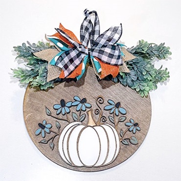 DIY Floral Pumpkin Door Hanger